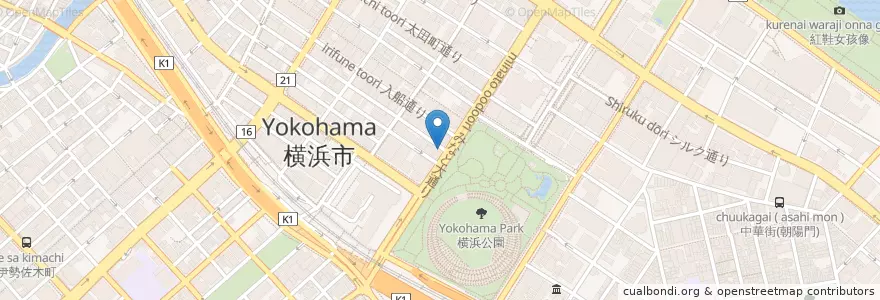 Mapa de ubicacion de 大福水産 en Jepun, 神奈川県, 横浜市, 中区.