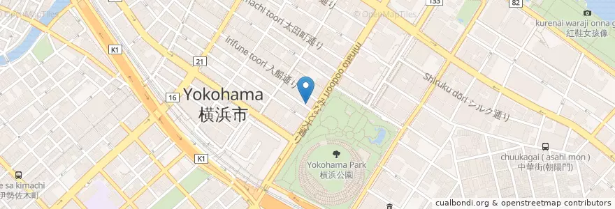Mapa de ubicacion de チキスタ en Giappone, Prefettura Di Kanagawa, 横浜市, 中区.