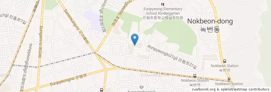 Mapa de ubicacion de 은평구청 en Güney Kore, Seul, 은평구, 녹번동.