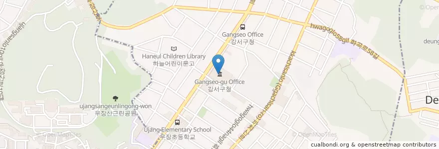 Mapa de ubicacion de 강서구청 en Corea Del Sur, Seúl, 강서구, 화곡6동.
