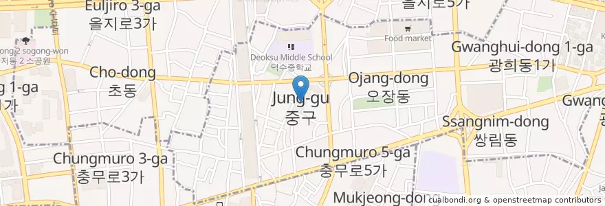 Mapa de ubicacion de 중구청 en Corea Del Sud, Seul, 광희동.