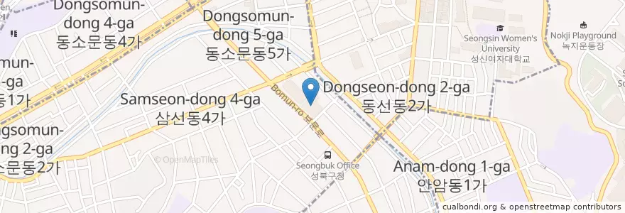Mapa de ubicacion de 성북구청 en 대한민국, 서울, 성북구.