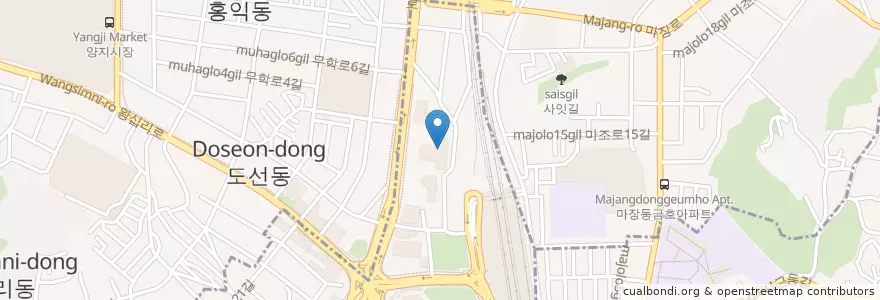 Mapa de ubicacion de 성동구청 en Südkorea, Seoul, 성동구, 행당1동.