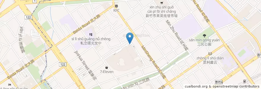 Mapa de ubicacion de 機車停車場出入口 en Тайвань, Тайвань, Синьчжу, 東區.