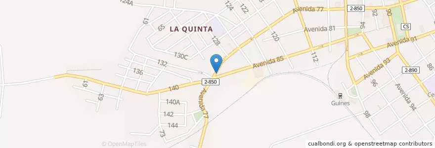 Mapa de ubicacion de Cafeteria El Oasis en Kuba, Mayabeque, Güines, Ciudad De Guines.