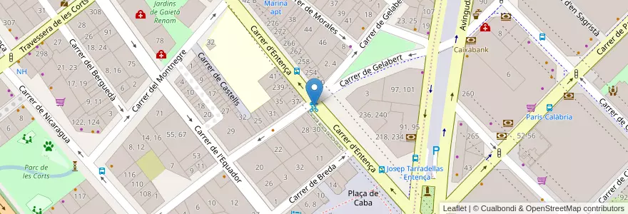 Mapa de ubicacion de 197 - Entença 227 en 西班牙, Catalunya, Barcelona, Barcelonès, Barcelona.