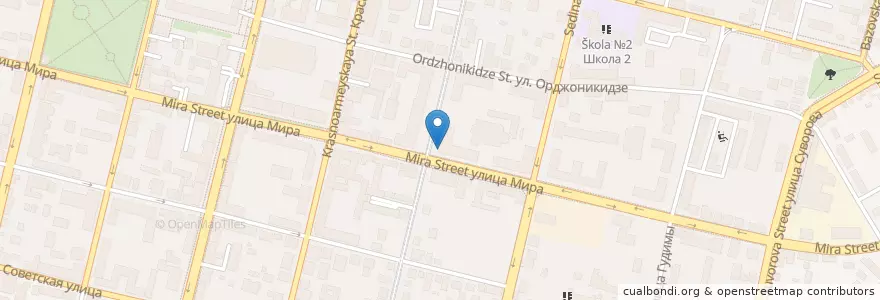 Mapa de ubicacion de Ресторан en Rusya Federasyonu, Южный Федеральный Округ, Krasnodar Krayı, Городской Округ Краснодар.