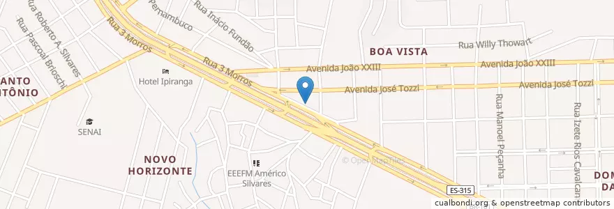Mapa de ubicacion de KeKé Hotel e Restaurante en برزیل, منطقه جنوب شرقی برزیل, اسپیریتو سانتو, Região Geográfica Intermediária De São Mateus, Microrregião São Mateus, São Mateus.