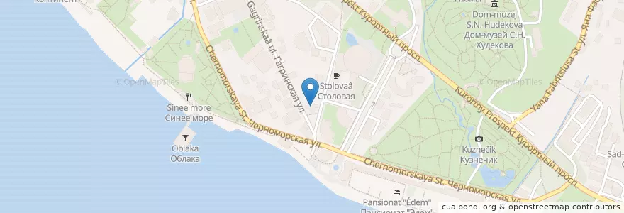 Mapa de ubicacion de Сочи 354002 en Rusya Federasyonu, Южный Федеральный Округ, Krasnodar Krayı, Городской Округ Сочи.