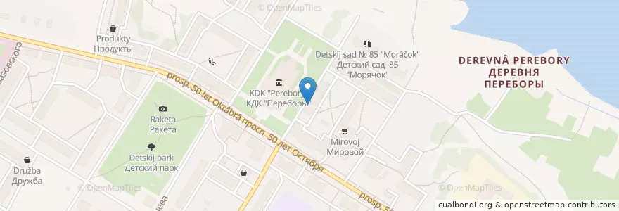 Mapa de ubicacion de Аптека № 82 en Rusia, Distrito Federal Central, Óblast De Yaroslavl, Рыбинский Район, Городской Округ Рыбинск.