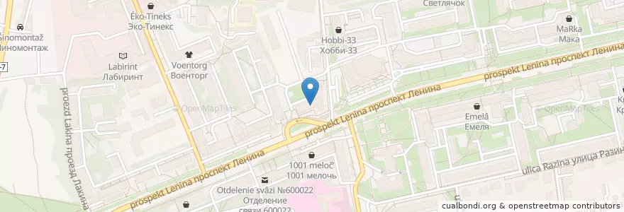 Mapa de ubicacion de ОАО АКБ "Металлинвестбанк" en Rusia, Distrito Federal Central, Óblast De Vladímir, Городской Округ Владимир.