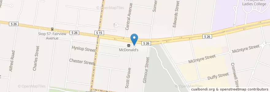 Mapa de ubicacion de Burwood Police Station en Australien, Victoria, City Of Whitehorse.