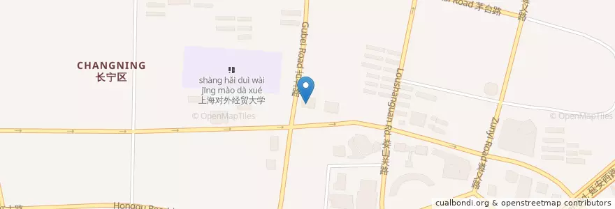 Mapa de ubicacion de 中国银行 en 中国, 上海市, 长宁区.
