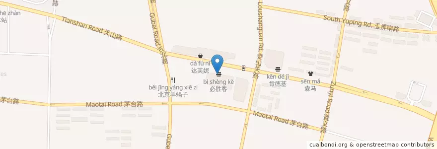 Mapa de ubicacion de 必胜客 en China, Shanghái, Changning.