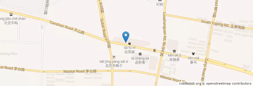 Mapa de ubicacion de 三人行骨头火锅 en الصين, شانغهاي, 长宁区.