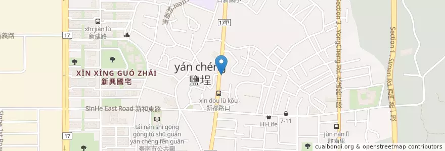Mapa de ubicacion de 鹽埕分局 en 臺灣, 臺南市, 南區.