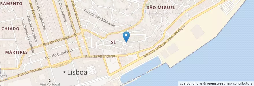 Mapa de ubicacion de Pois Café en 포르투갈, Lisboa, Grande Lisboa, 리스본, Santa Maria Maior.