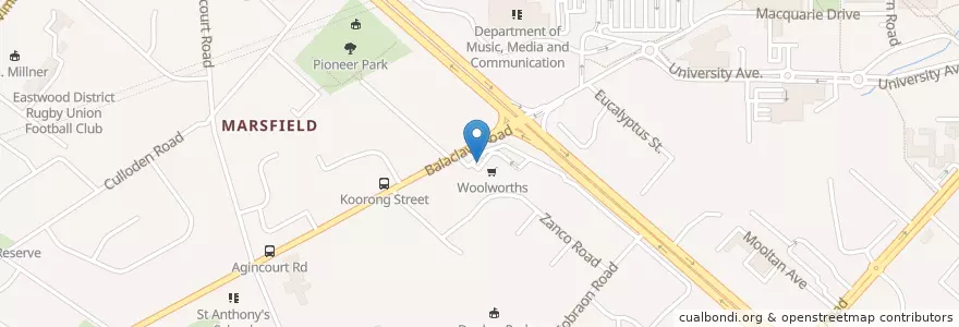 Mapa de ubicacion de Woolworths Petrol Marsfield en Австралия, Новый Южный Уэльс, Sydney, Council Of The City Of Ryde.