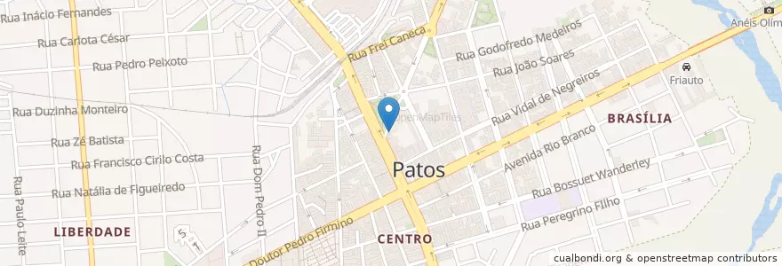 Mapa de ubicacion de Caldo de Cana e Lanchonete Central en Brasil, Región Nordeste, Paraíba, Região Metropolitana De Patos, Região Geográfica Intermediária De Patos, Região Geográfica Imediata De Patos, Patos.