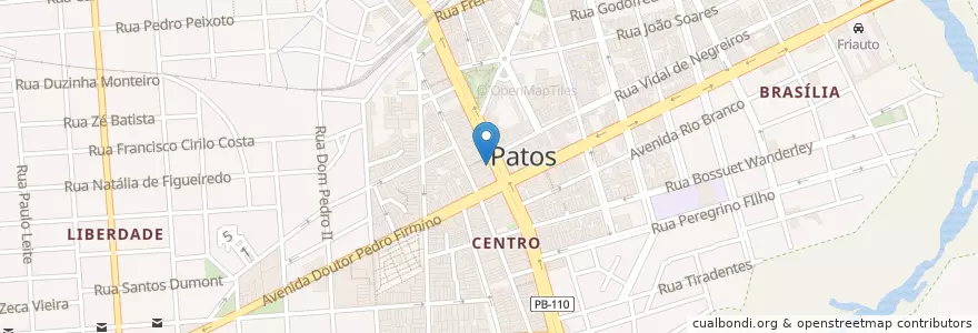 Mapa de ubicacion de Farmácia dos Trabalhadores en Brasil, Região Nordeste, Paraíba, Região Metropolitana De Patos, Região Geográfica Intermediária De Patos, Região Geográfica Imediata De Patos, Patos.