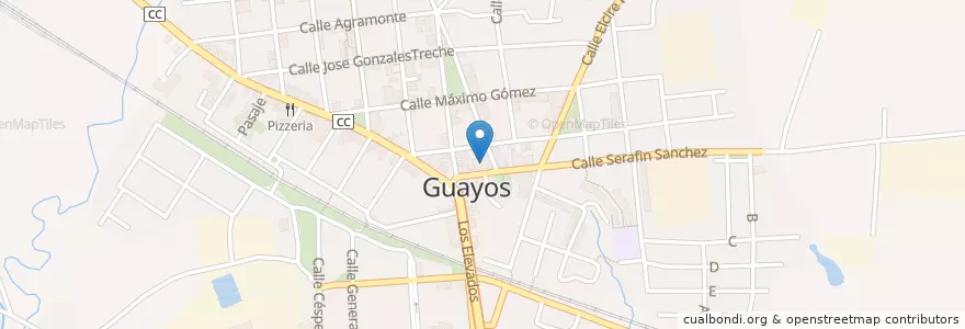 Mapa de ubicacion de Policlínico de Guayos en キューバ, Sancti Spiritus, Cabaiguán.