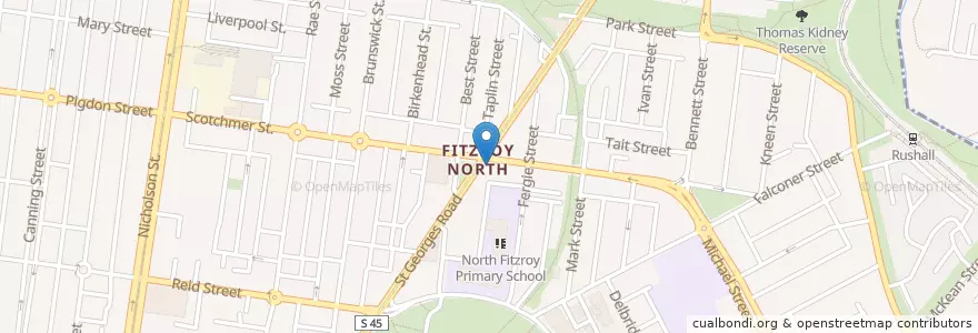 Mapa de ubicacion de Tinpot Cafe en Avustralya, Victoria, City Of Yarra.