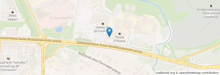 Mapa de ubicacion de Крошка Картошка en روسيا, Центральный Федеральный Округ, محافظة موسكو, Городской Округ Красногорск.