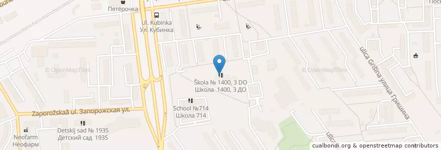 Mapa de ubicacion de Школа № 1400, 3 ДО en Rusia, Центральный Федеральный Округ, Москва, Западный Административный Округ, Можайский Район.