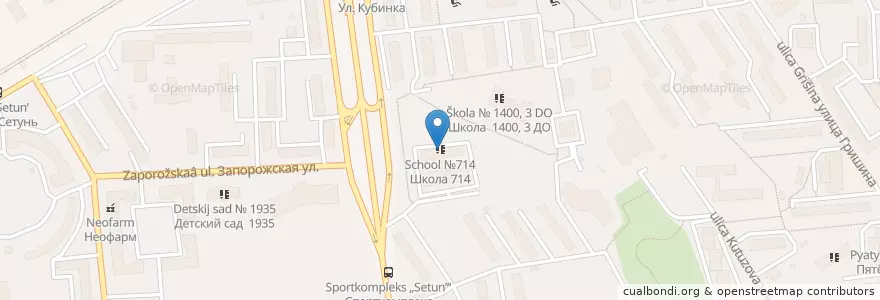 Mapa de ubicacion de Школа №714 en Rusia, Distrito Federal Central, Москва, Западный Административный Округ, Можайский Район.