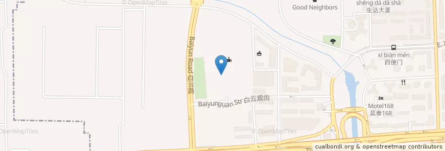 Mapa de ubicacion de 白云观 en China, Beijing, Hebei, 西城区.
