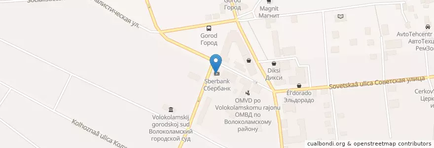 Mapa de ubicacion de Сбербанк en Russie, District Fédéral Central, Oblast De Moscou, Волоколамский Городской Округ.