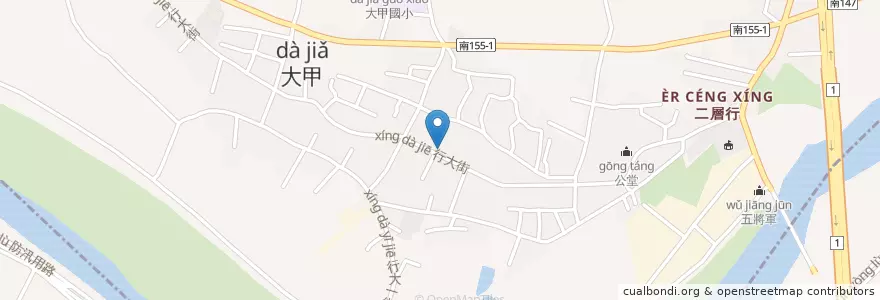 Mapa de ubicacion de 北極殿 en تایوان, 臺南市, کائوهسیونگ, 仁德區.