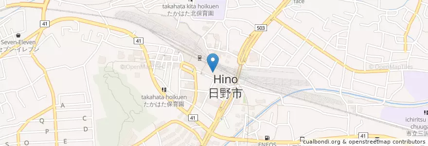 Mapa de ubicacion de とんかつ 和幸 en Япония, Токио, Хино.