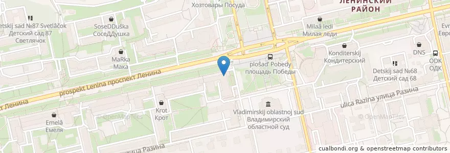 Mapa de ubicacion de АКБ Московский Индустриальный банк en Russia, Central Federal District, Vladimir Oblast, Городской Округ Владимир.