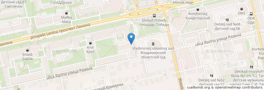 Mapa de ubicacion de ВТБ en Rusland, Centraal Federaal District, Владимирская Область, Городской Округ Владимир.
