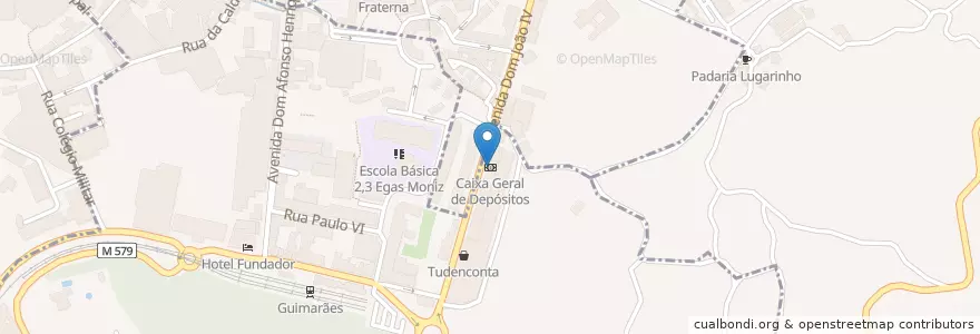 Mapa de ubicacion de Caixa Geral de Depósitos en Portugal, Norte, Braga, Ave, Guimarães.