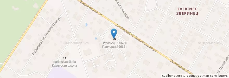Mapa de ubicacion de Павловск 196621 en Rusland, Северо-Западный Федеральный Округ, Oblast Leningrad, Sint-Petersburg, Пушкинский Район, Павловск.