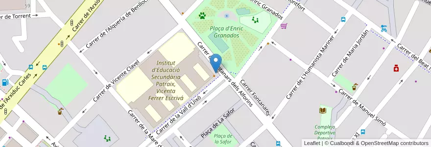 Mapa de ubicacion de 198 Fontanars dels Alforins en スペイン, バレンシア州, València / Valencia, Comarca De València, València.