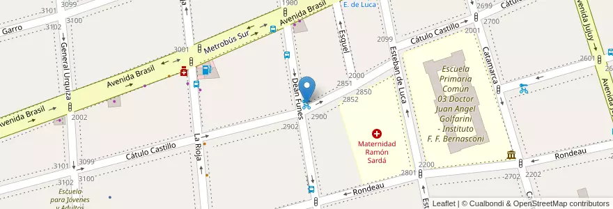 Mapa de ubicacion de 198 - Hospital Sardá en アルゼンチン, Ciudad Autónoma De Buenos Aires, Comuna 4, ブエノスアイレス.