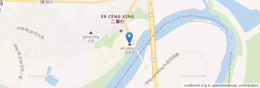 Mapa de ubicacion de 五將軍 en تايوان, كاوهسيونغ, 仁德區.