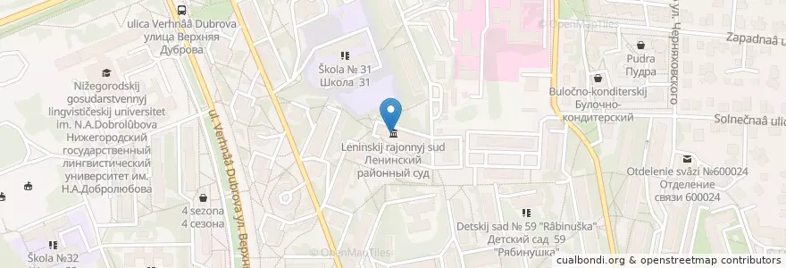 Mapa de ubicacion de Ленинский районный суд en Russland, Föderationskreis Zentralrussland, Oblast Wladimir, Городской Округ Владимир.