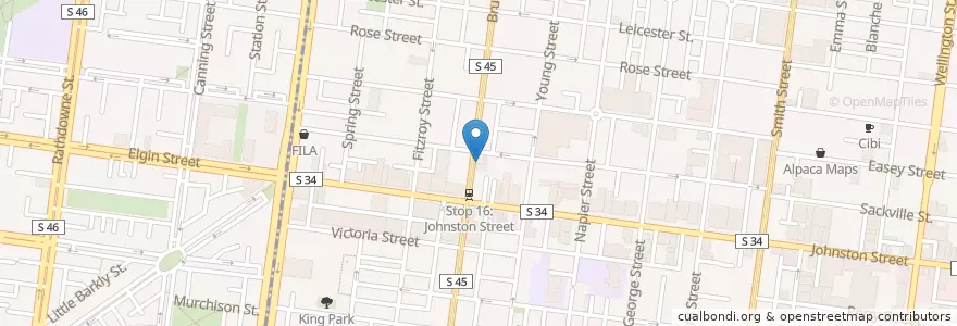 Mapa de ubicacion de Mr Burger en Australië, Victoria, City Of Yarra.