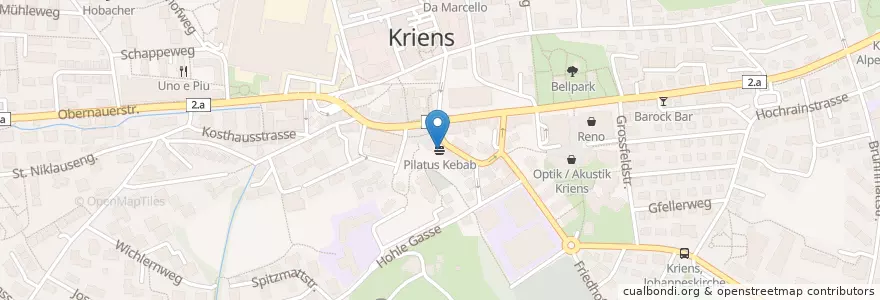 Mapa de ubicacion de Pilatus Kebab en Switzerland, Luzern, Kriens.