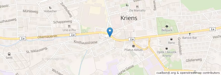 Mapa de ubicacion de Krienser Pizzeria en سوئیس, Luzern, Kriens.