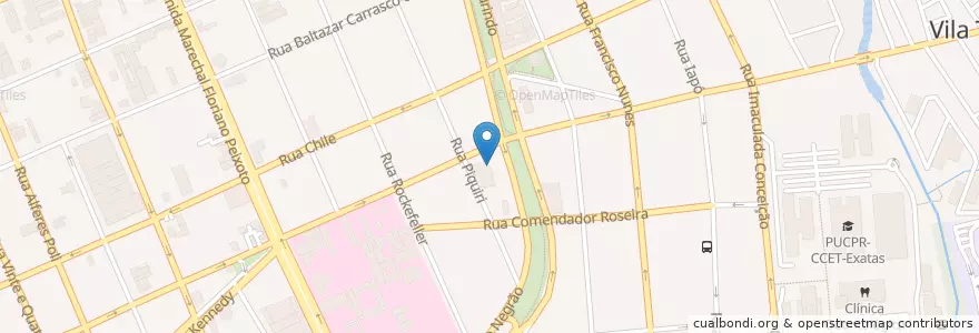 Mapa de ubicacion de Churrascaria Paiol en ブラジル, 南部地域, パラナ, Região Geográfica Intermediária De Curitiba, Região Metropolitana De Curitiba, Microrregião De Curitiba, クリチバ.