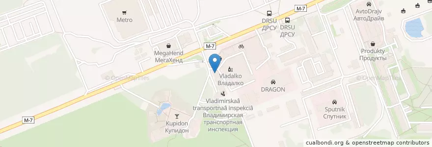 Mapa de ubicacion de Кафе-шашлычная en Rusia, Distrito Federal Central, Óblast De Vladímir, Городской Округ Владимир.
