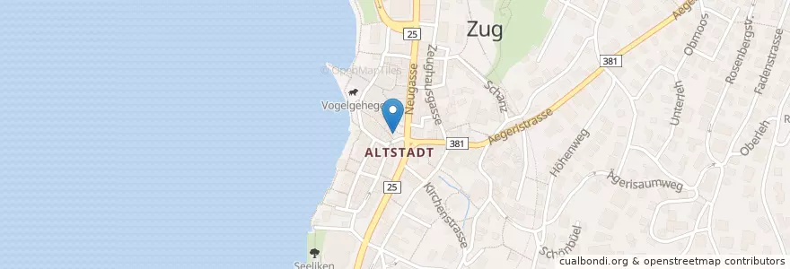 Mapa de ubicacion de Felsenkeller en Швейцария, Цуг, Zug.