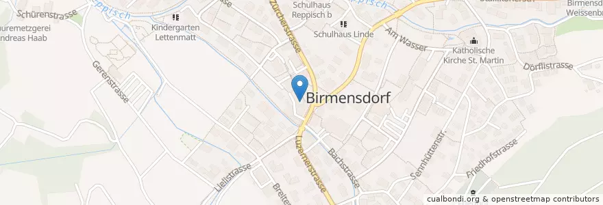 Mapa de ubicacion de Praxis Dr. Fellmann und Fichmann en Швейцария, Цюрих, Bezirk Dietikon, Birmensdorf (Zh).
