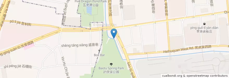 Mapa de ubicacion de 趵突泉码头 en 中国, ツャントン;山東, チーナン;済南市, 历下区.