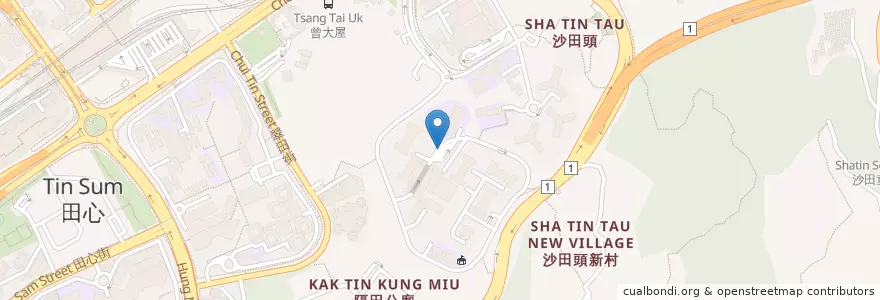 Mapa de ubicacion de 新田圍 Sun Tin Wai en China, Guangdong, Hong Kong, Wilayah Baru, 沙田區 Sha Tin District.